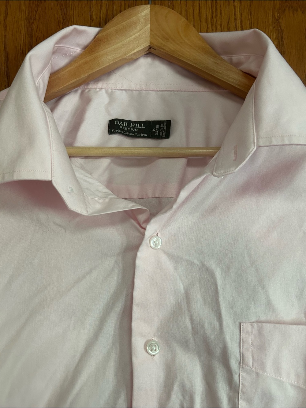 Oak Hill Men's Pastel Pink Dress Shirt - Classic Spread Collar